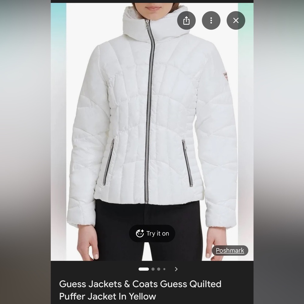 Guess Women's Puffer Jacket in White
